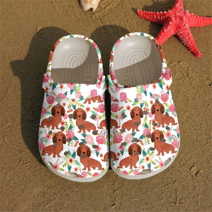 Dachshund Pattern Crocs Clog Shoes