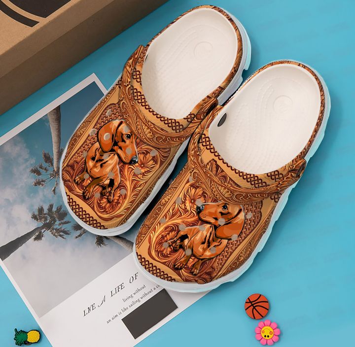 Dachshund Wooden Crocs Clog Shoes