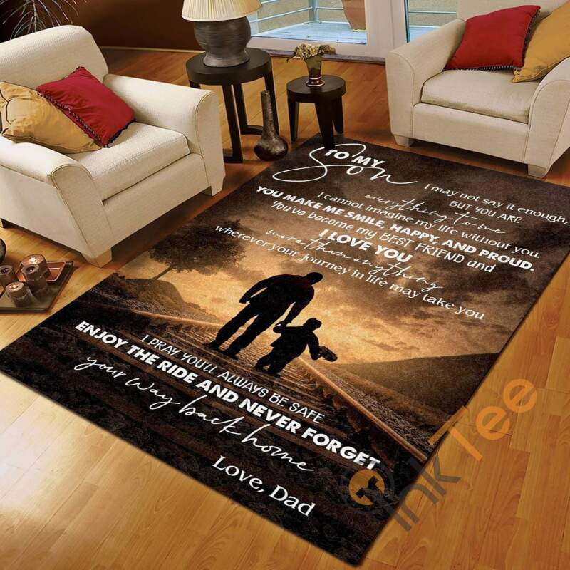 Dad To Son I Pray You’ll Be Safe Bedroom Living Room Home Decoration Gift For Father’s Day Rug