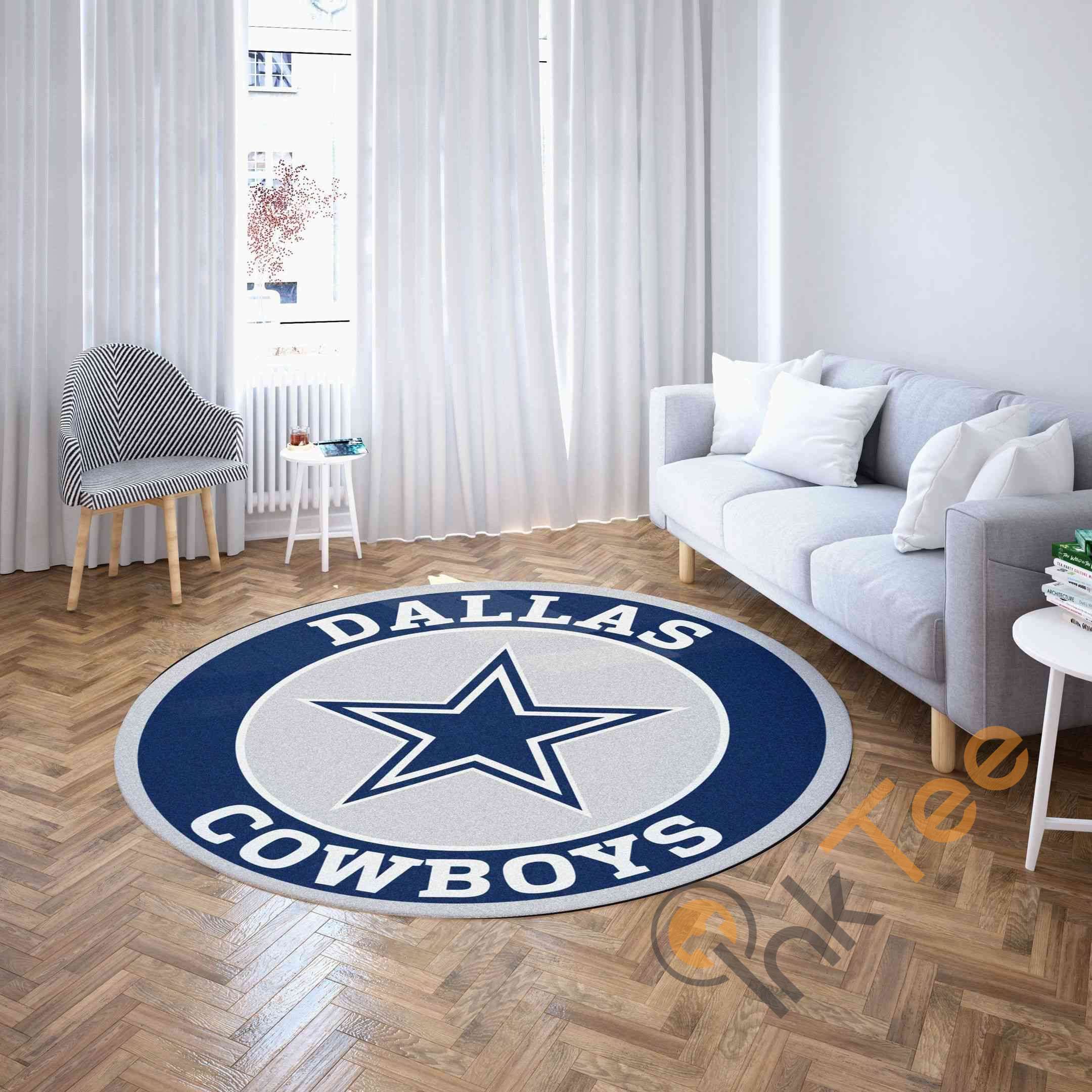 Dallas Cowboys Round Carpet Nfl Football Rug
