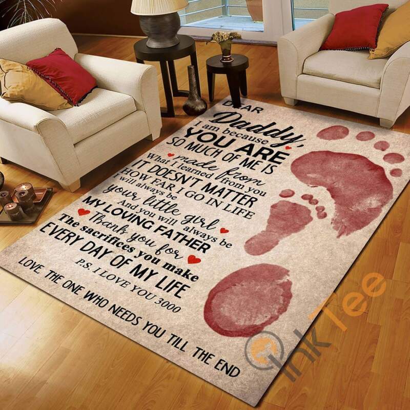 Daughter To Dad Dear Daddy Love You 3000 Bedroom Cute Home Decoration Gift For Father’s Day Rug