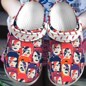 Unique David Bowie Crocs Clog Shoes