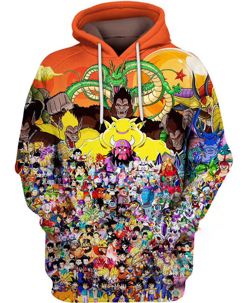 Db Full Characters Hoodie 3D