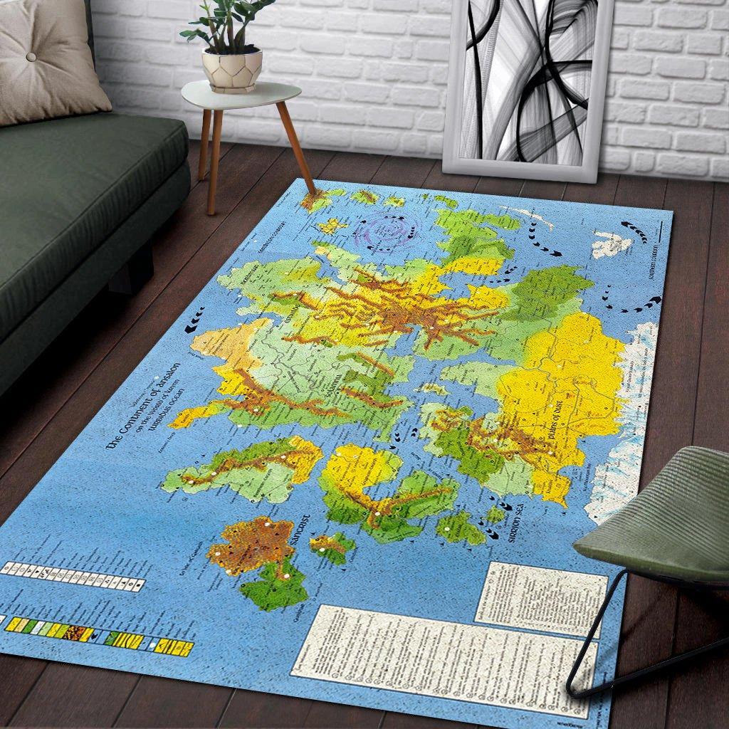 Dd1018 Dungeons & Dragons Map Of Krynn Area Limited Edition Rug