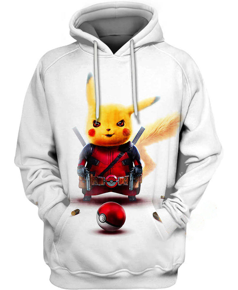 Deadpool Cosplay Pikachu Hoodie 3D