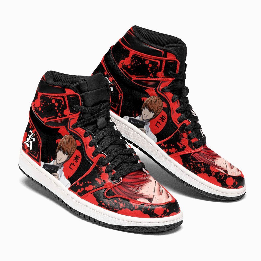 Death Note Light Yagami Red Ver Custom Anime Air Jordan Shoes