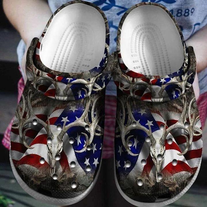 Deer Hunter America Flag Crocs Clog Shoes