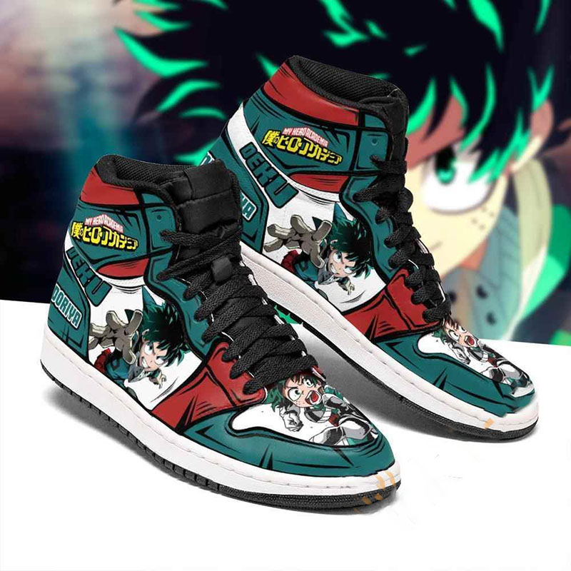 Deku Izuku Custom My Hero Academia Sneakers Anime Air Jordan Shoes