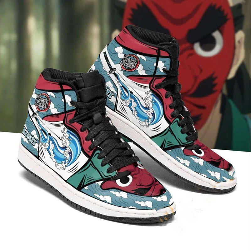 Demon Face Japanese Aesthetic Animated Manga Air Jordan Shoes