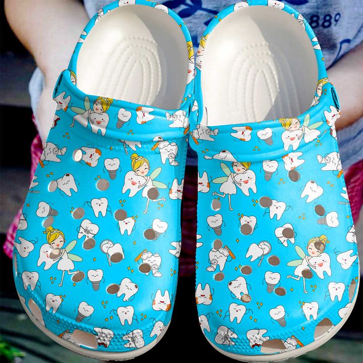 Dentist Cute Teeth Pattern Crocs Clog Shoes