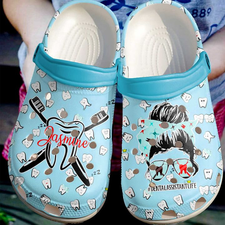 Unique Dentist Personalized Dental Assistant Life Crocs Clog Shoes