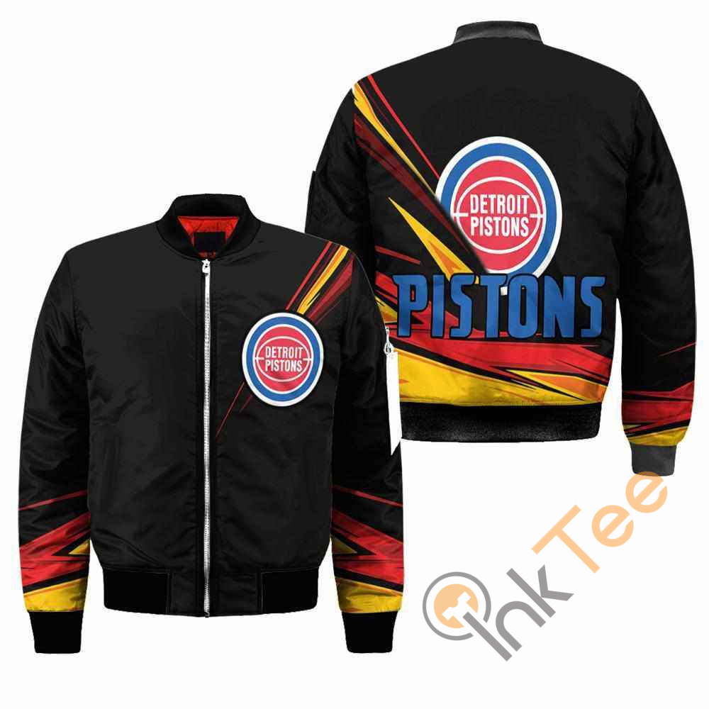Detroit Pistons NBA Black Apparel Best Christmas Gift For Fans Bomber Jacket