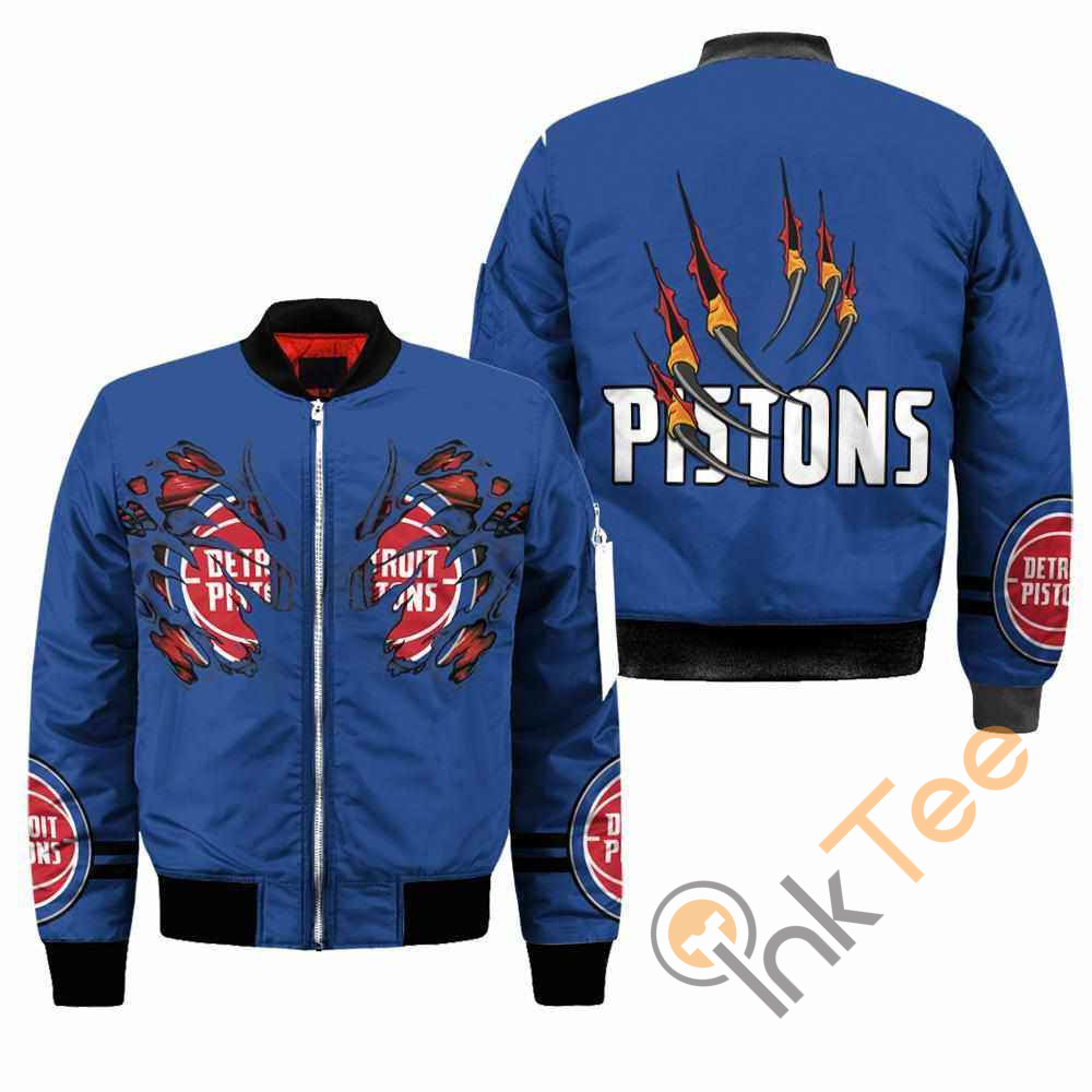 Detroit Pistons NBA Claws Apparel Best Christmas Gift For Fans Bomber Jacket