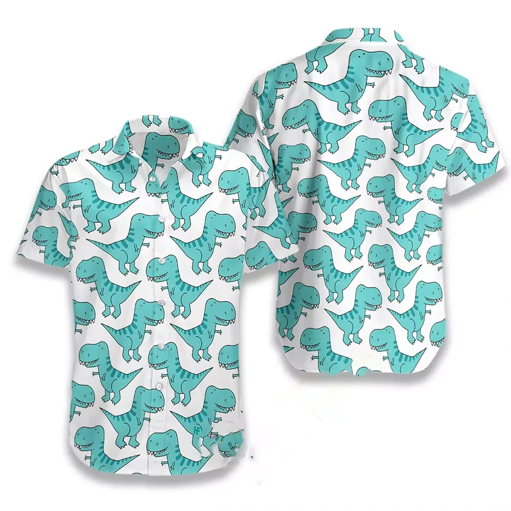 Dino Blue Mint Hawaiian shirts