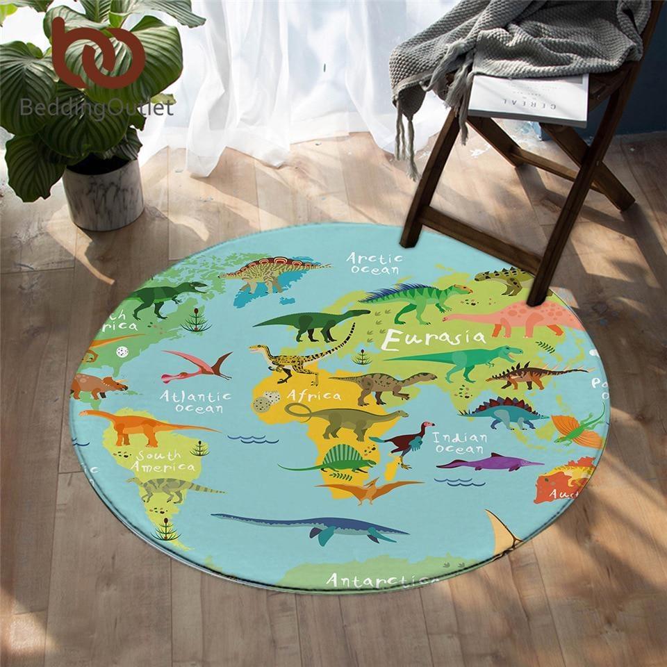 Dinosaur Map Limited Edition Round Rug