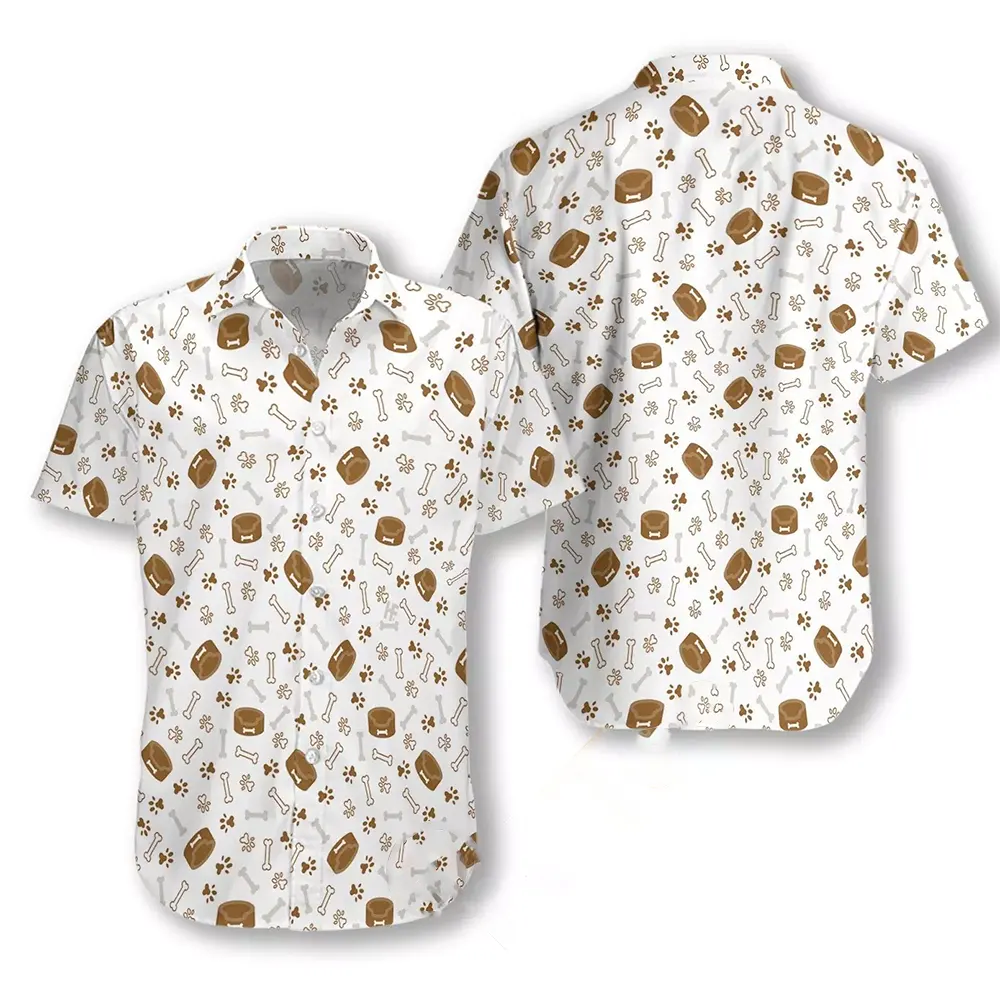 Dog Bone And Bowl Seamless Hawaiian shirts