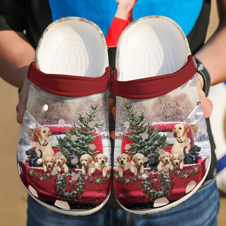Dog Christmas Truck Crocs Clog Shoes