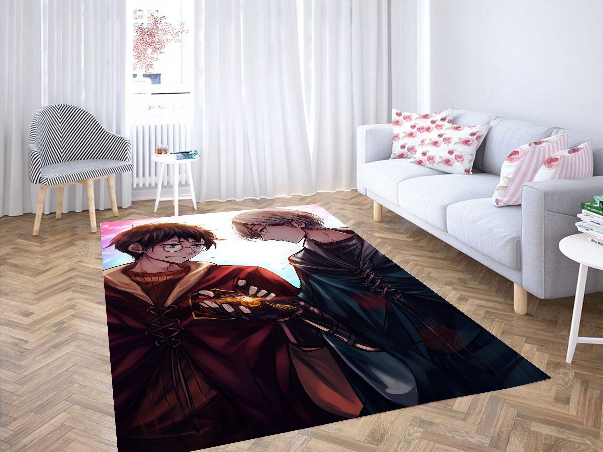 Draco And Harry Potter Anime Syle Carpet Rug