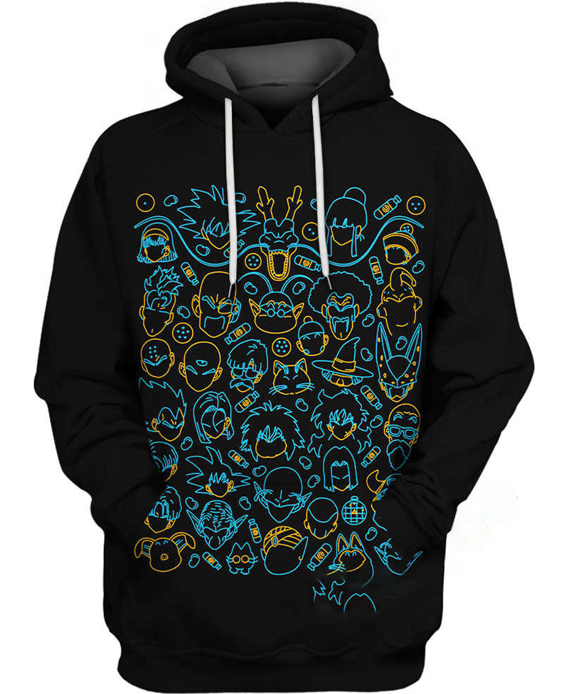 Dragon Ball Neon Hoodie 3D