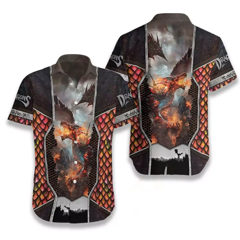 Dragon Lava Armor Hawaiian shirts