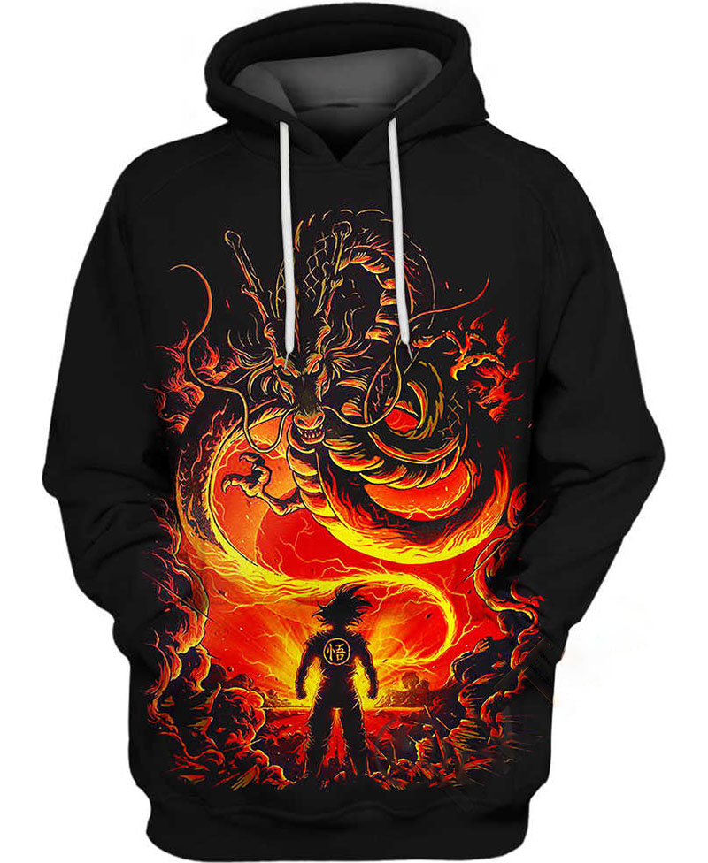 Dragon Shenron With Goku Hoodie 3D