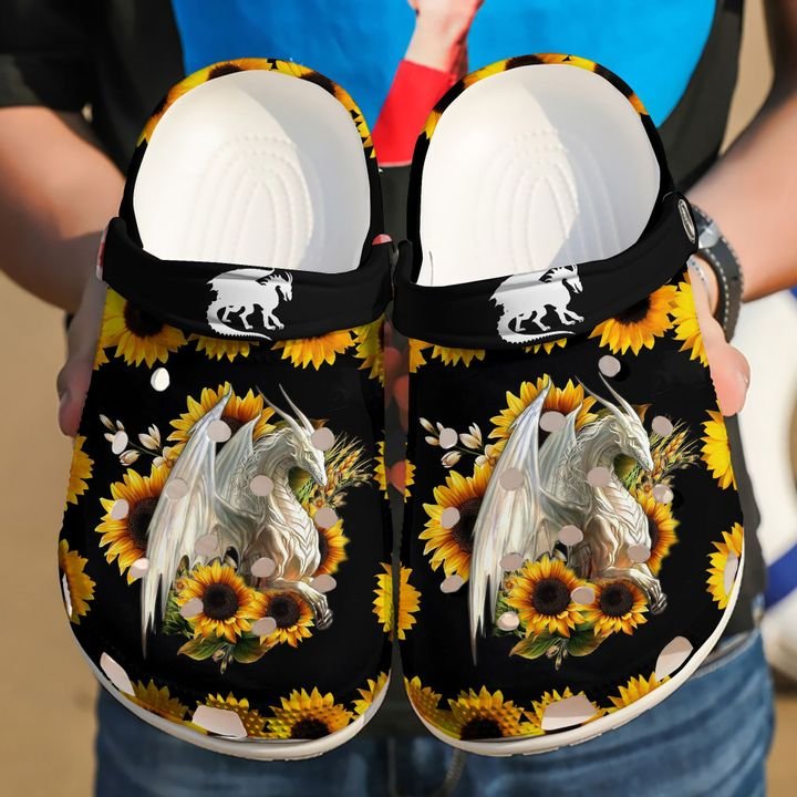 Dragon & Sunflower Crocs Clog Shoes