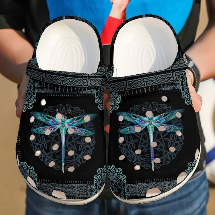 Dragonfly Blue Crocs Clog Shoes
