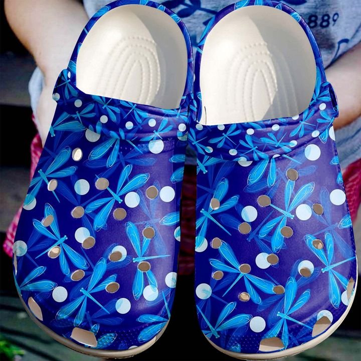 Dragonfly Blue Crocs Clog Shoes