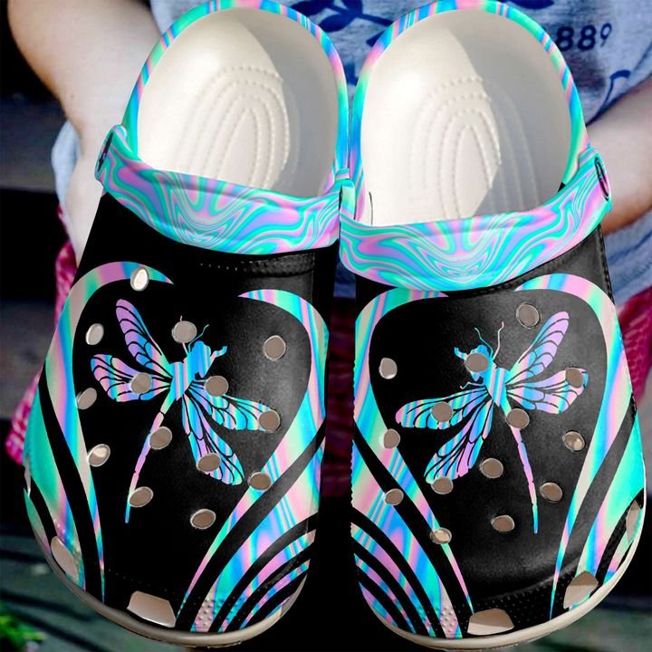 Dragonfly Holo Crocs Clog Shoes