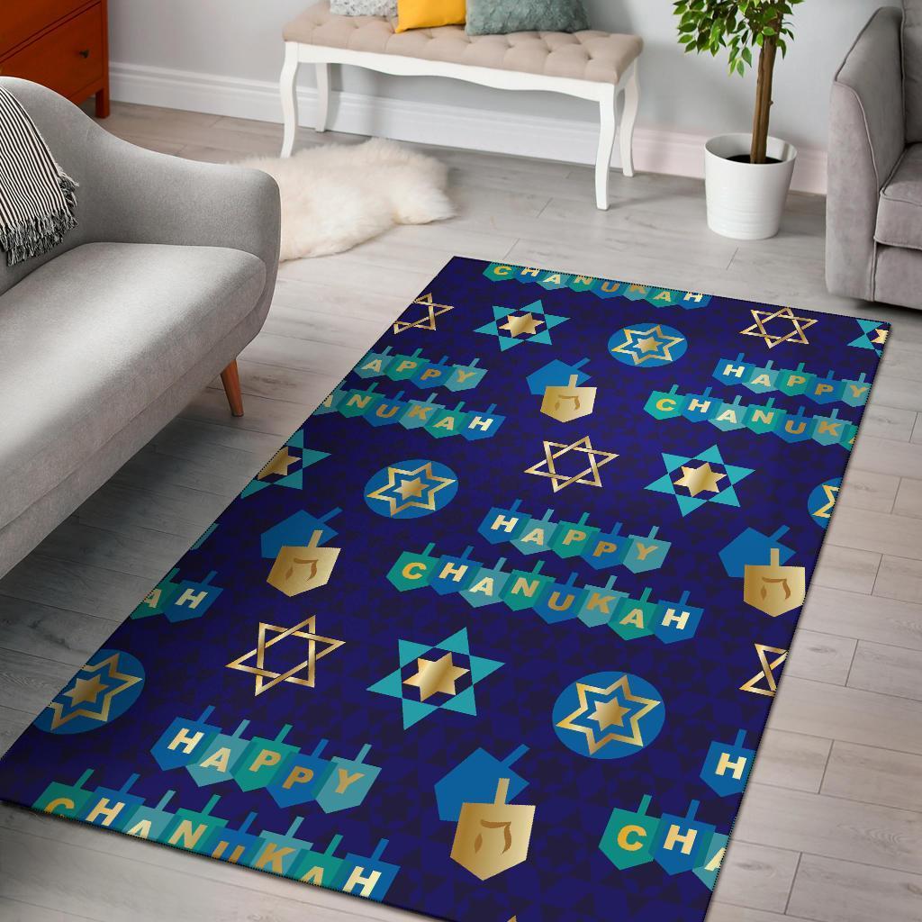 Dreidel Print Pattern Area Limited Edition Rug