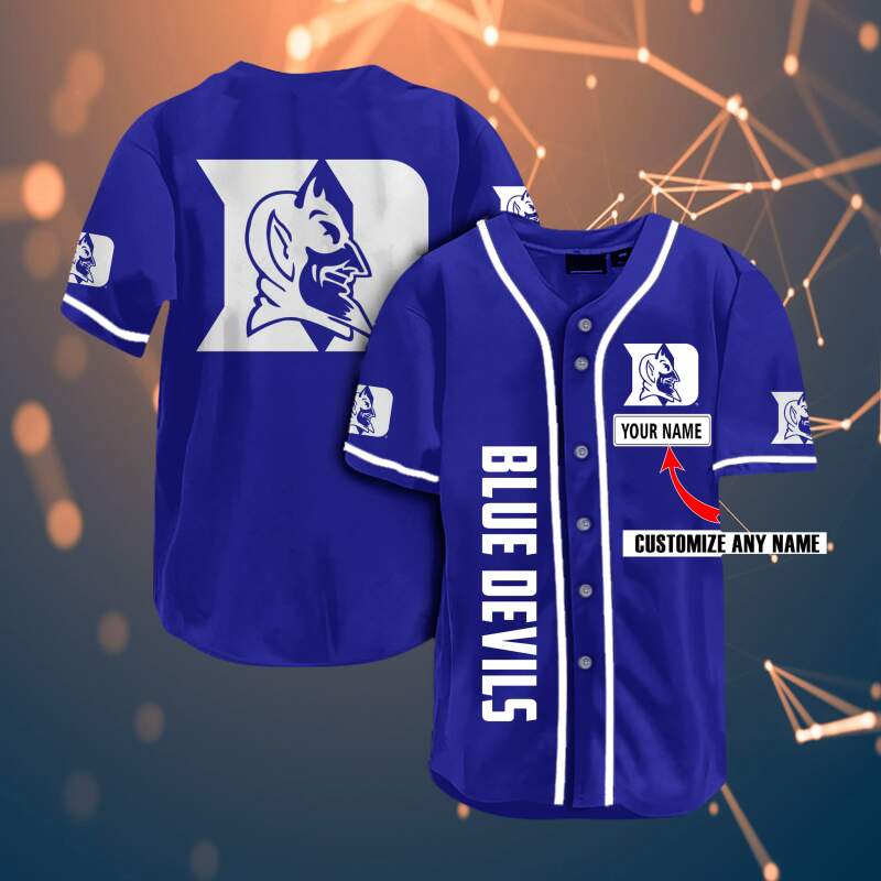 Duke Blue Devils Personalized Name Ncaa Fans Team 3d Customization Gifts Baseball Jersey