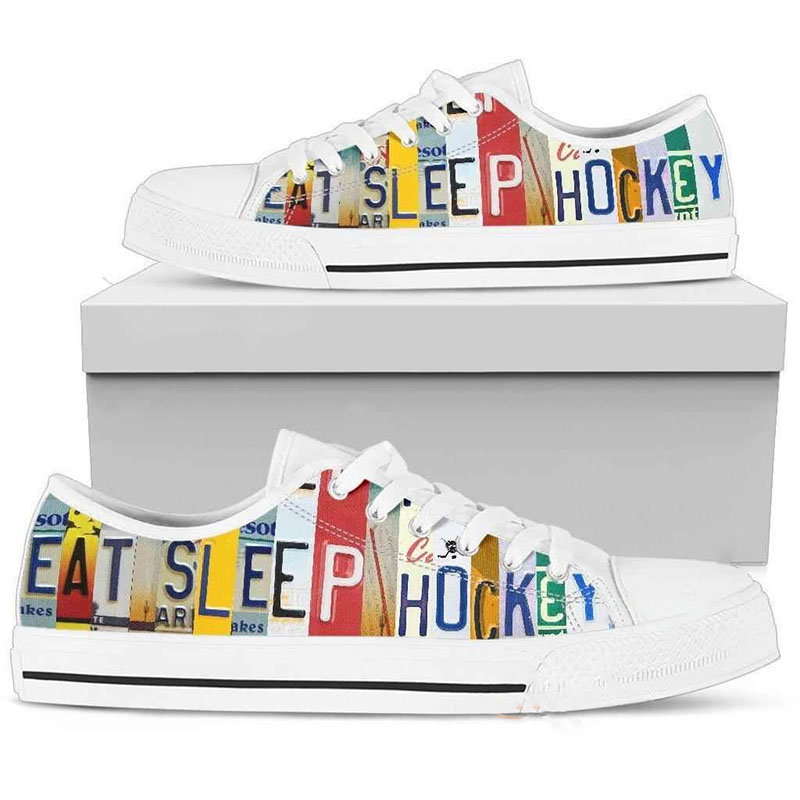 Eat Sleep Hockey Low Top Shoes