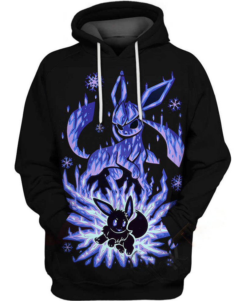 Eevee And Glaceon Pokemon Hoodie 3D