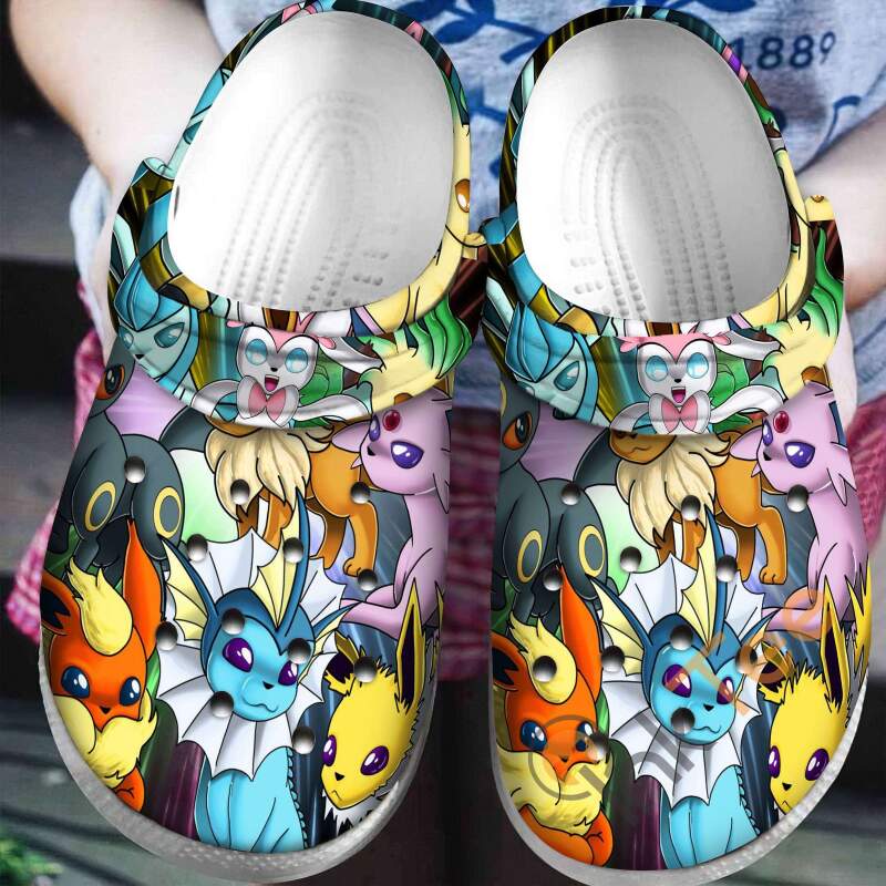 Eevee Collab Pokemon Crocs Clog Shoes
