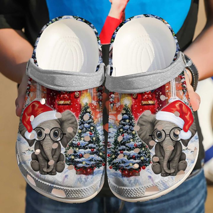Elephant Christmas Crocs Clog Shoes