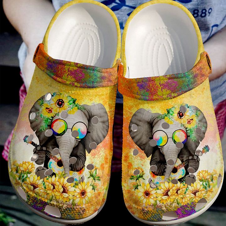 Elephant Hippie Crocs Clog Shoes