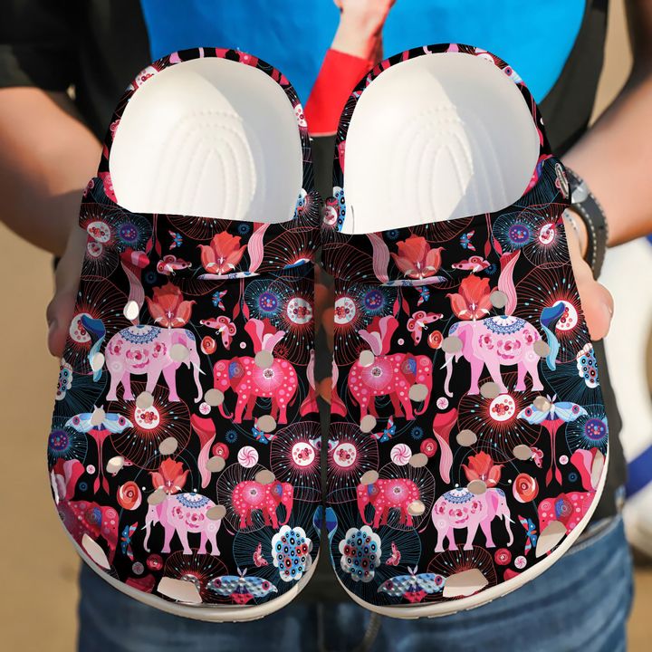 Elephant Pattern Crocs Clog Shoes