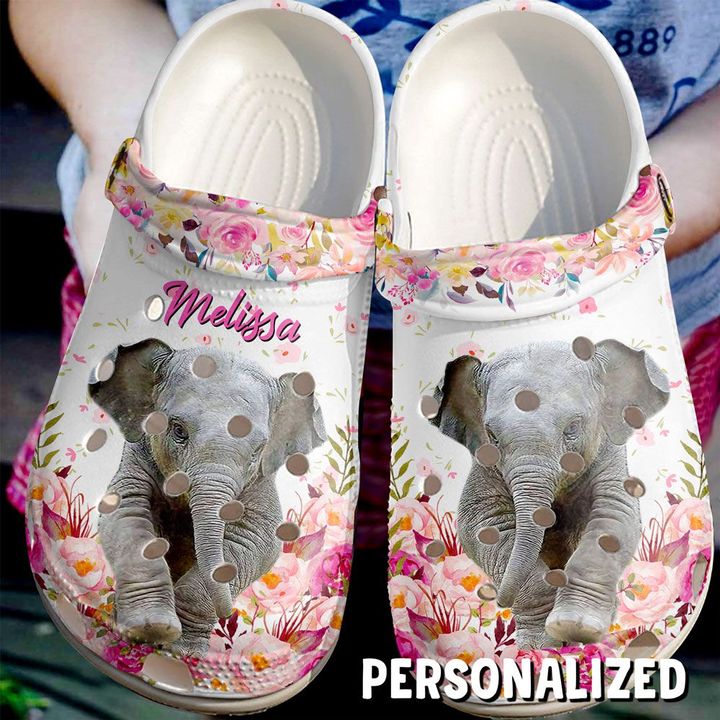 Elephant Personalized Cute Crocs Clog Shoes