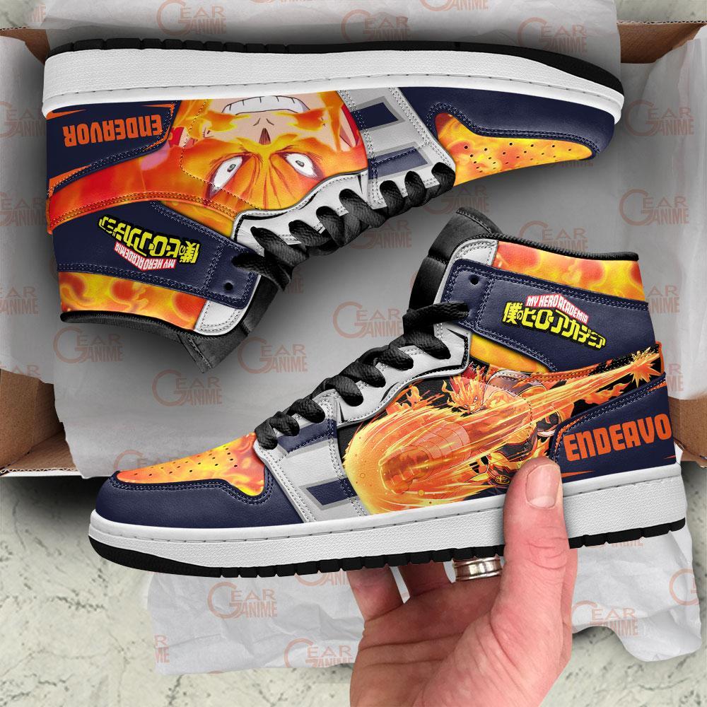 Enji Todoroki Sneakers Endeavor My Hero Academia Anime Air Jordan Shoes