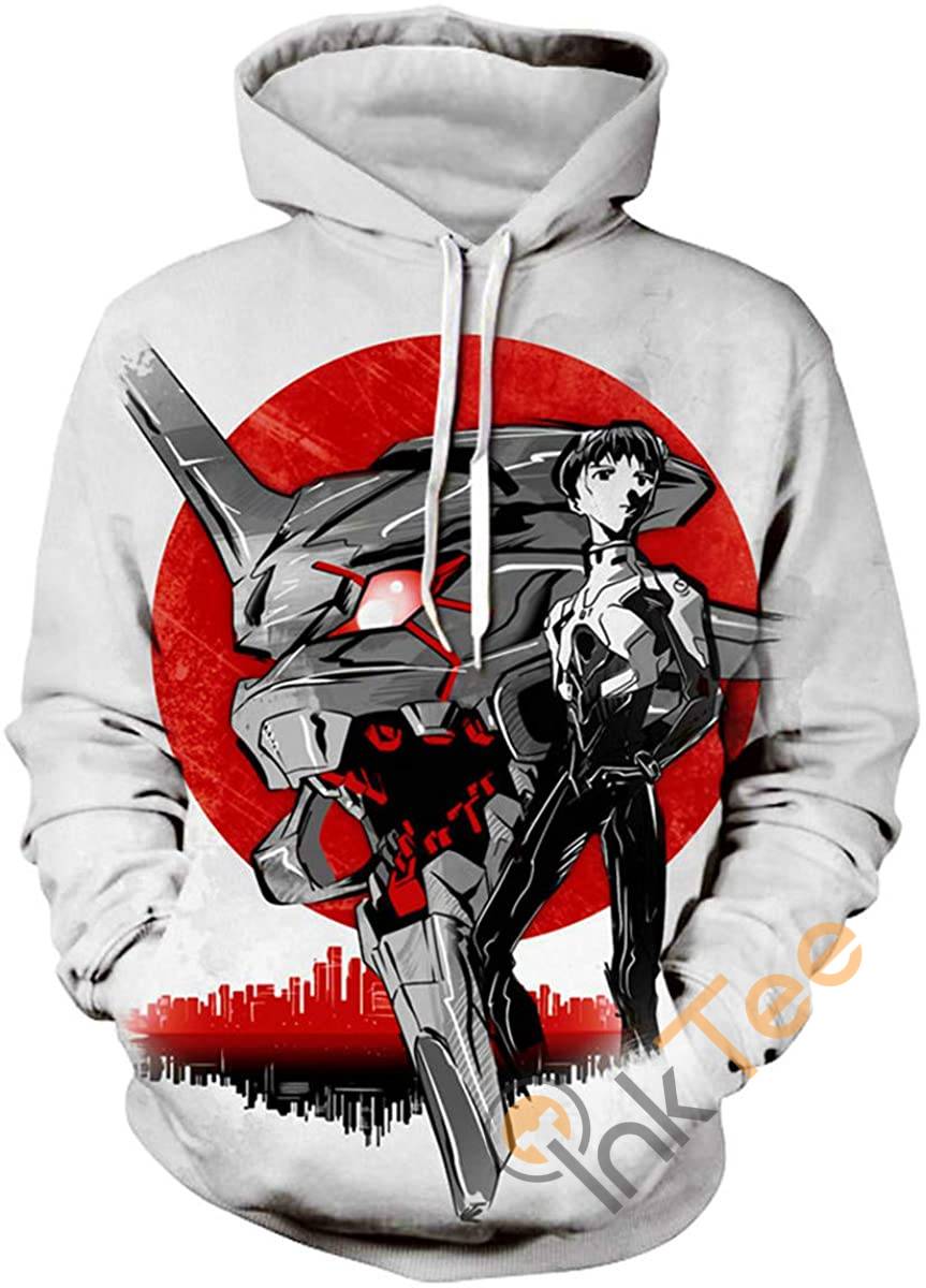 Evangelion Print Cosplay With Front Pocket Hoodie 3D