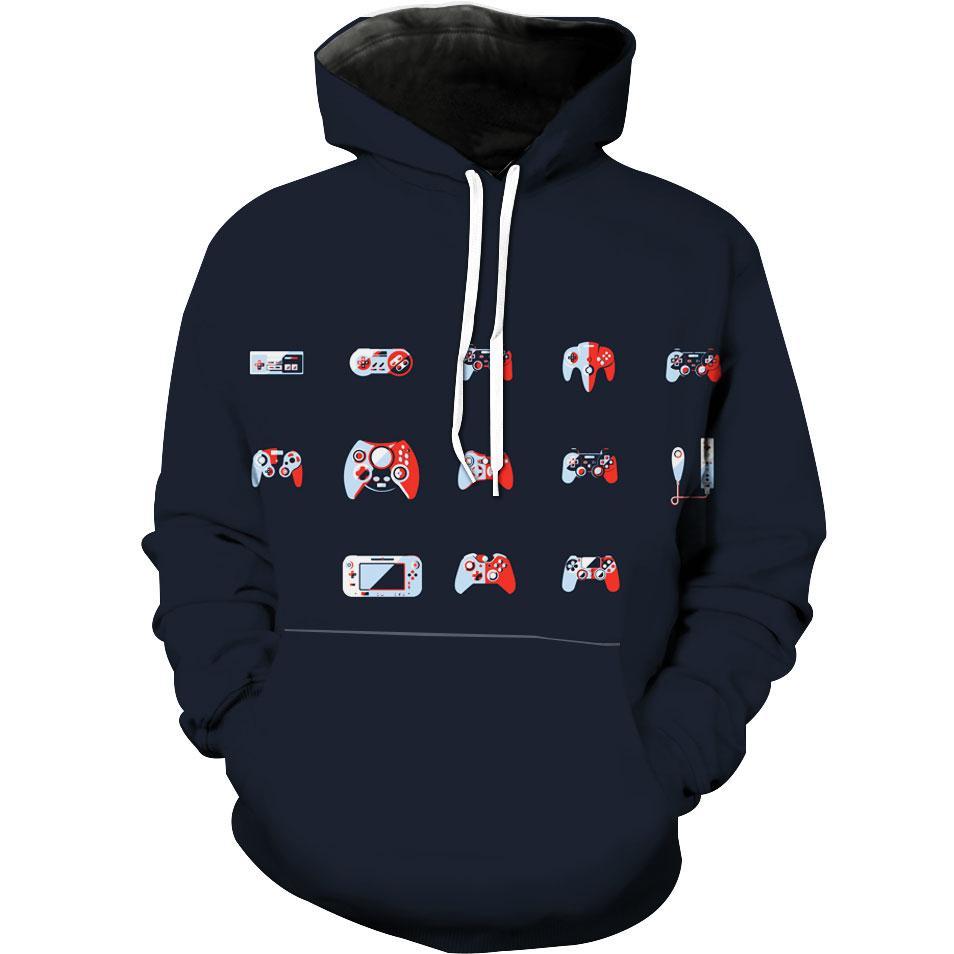 Evolution Of The Game Controller Nintendo Playstation Xbox Hoodie 3D