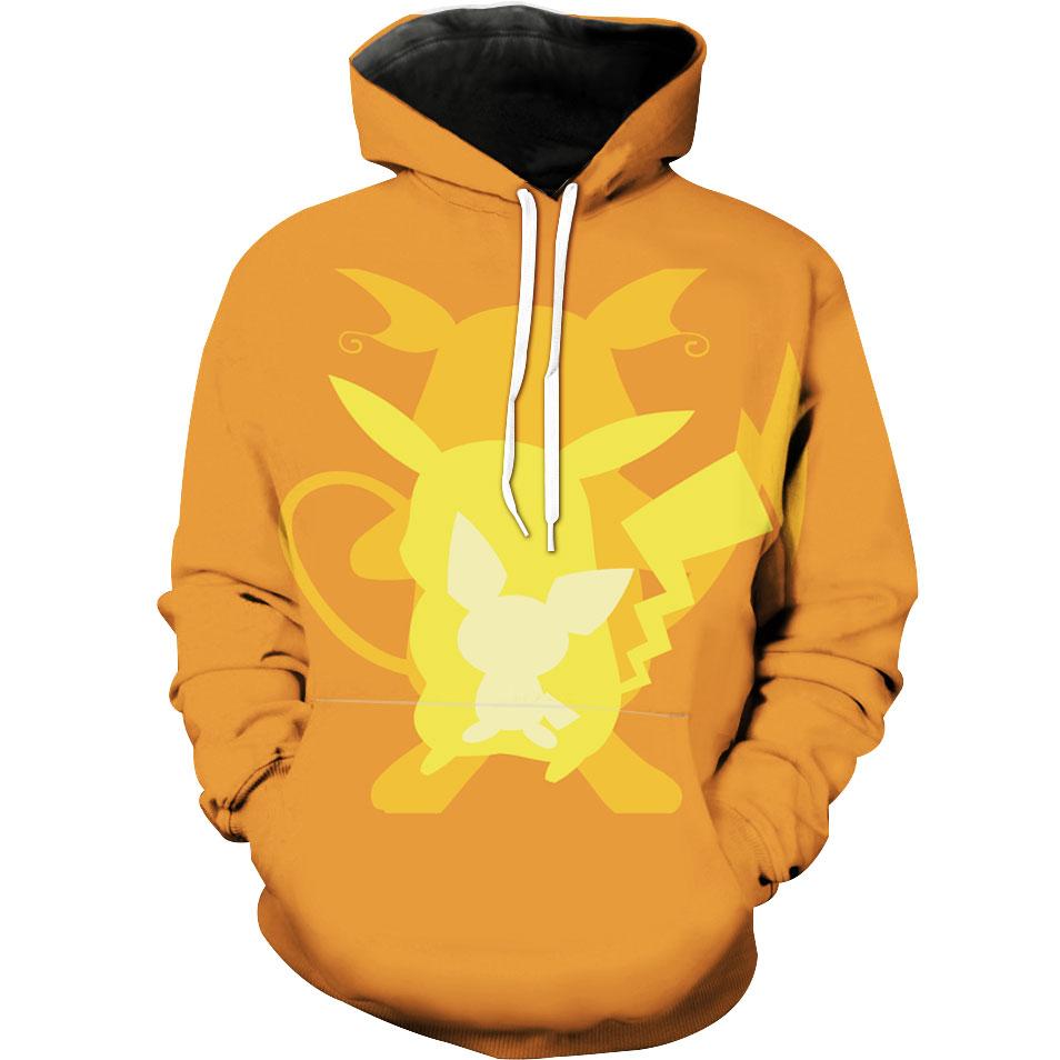 Evolution Pichu Pikachu Raichu Yellow Pokemon Hoodie 3D