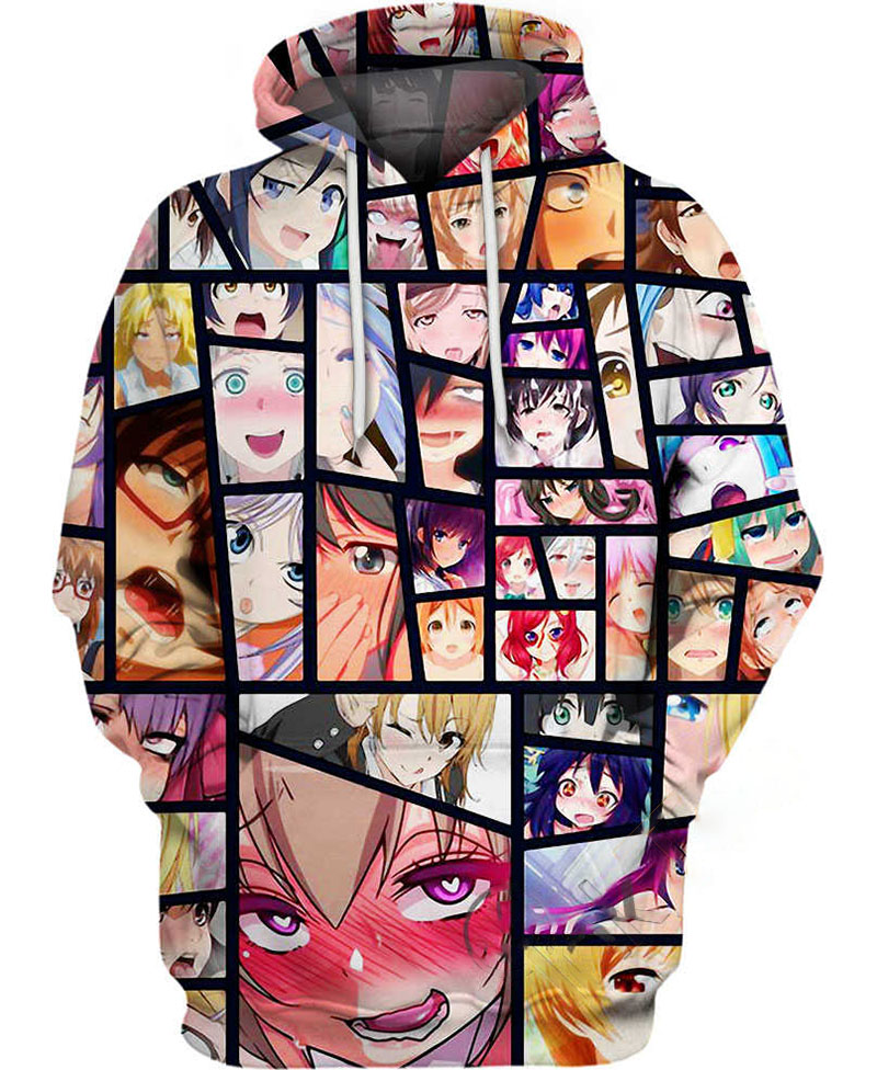 Expressive Faces Ahegao Hoodie 3D