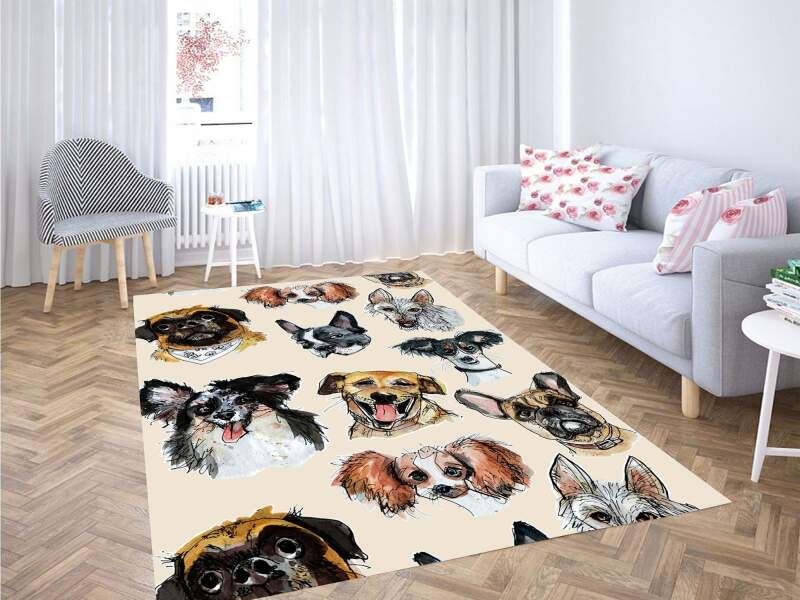 Face Of Dogs Carpet Rug