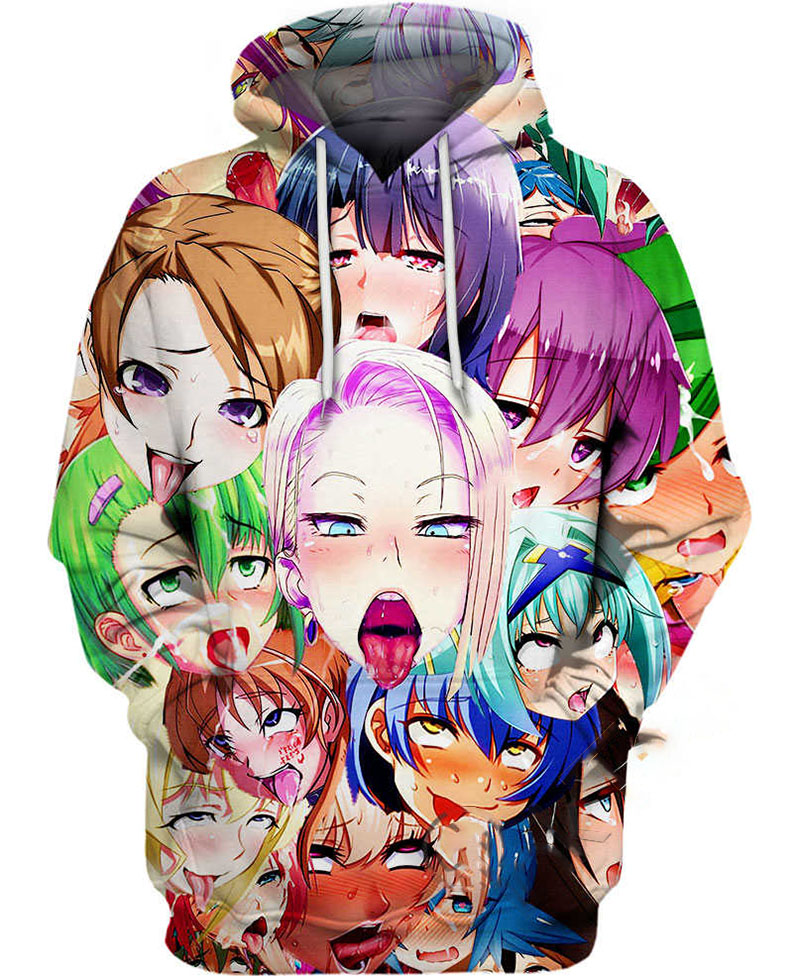 Facial Expression Ahegao Hoodie 3D