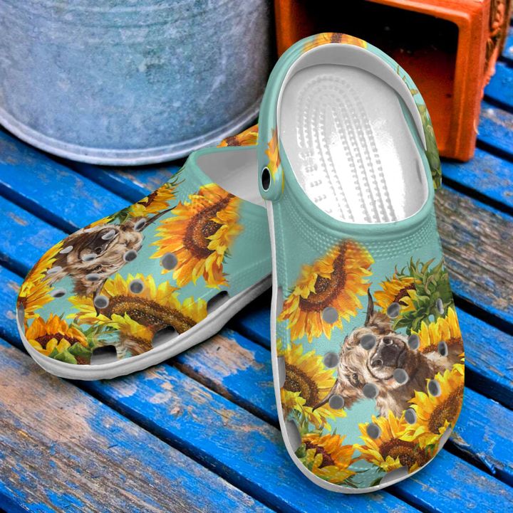 Farmer Cow Sunflower Crocs Clog Shoes