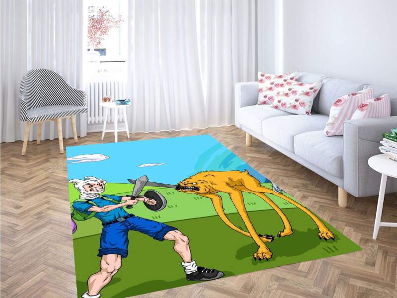 Finn With Sword Another Style Adventure Time Carpet Rug
