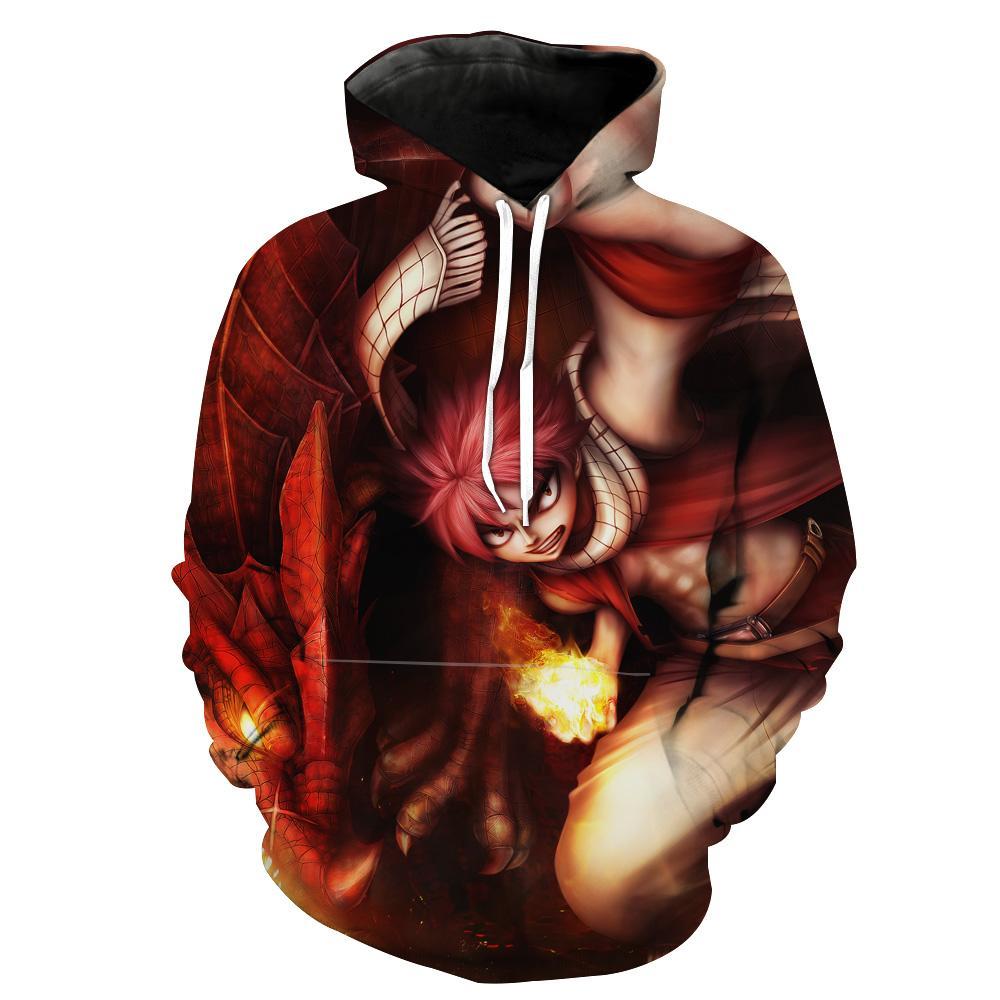 Fire Natsu Fairy Tail Anime Hoodie 3D