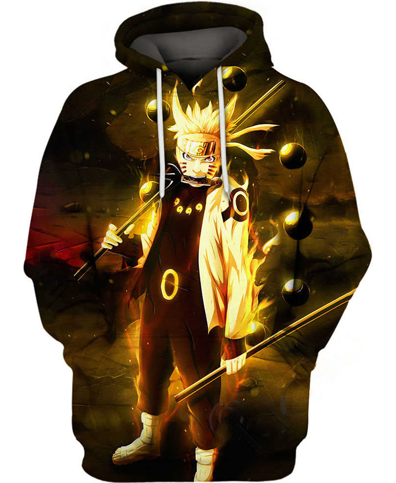 Fire Release Naruto Uzumaki Hoodie 3D