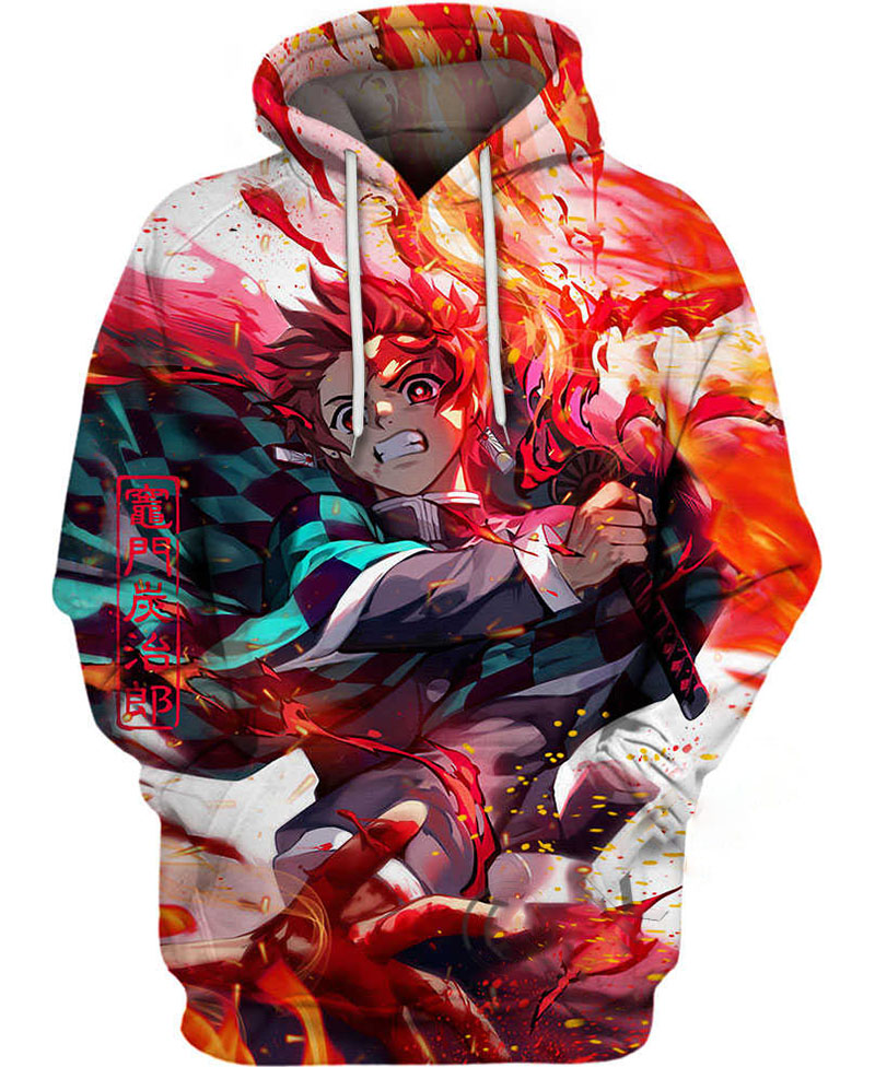 Fire Wheel Tanjiro Kamado Hoodie 3D